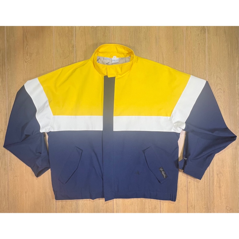 Vintage Gore-Tex Colorblock men's Large rain Jacket Navy Yellow jack Nicolas